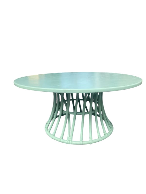 Kids Teal Rattan Round Table