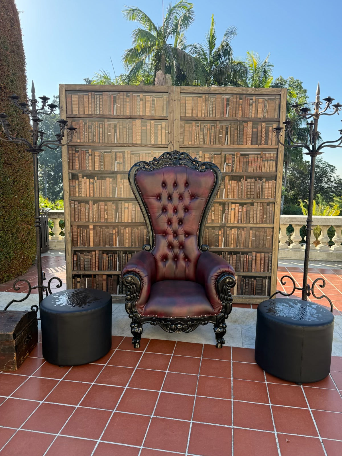 Adult Burgundy/Black Royal Throne Chair