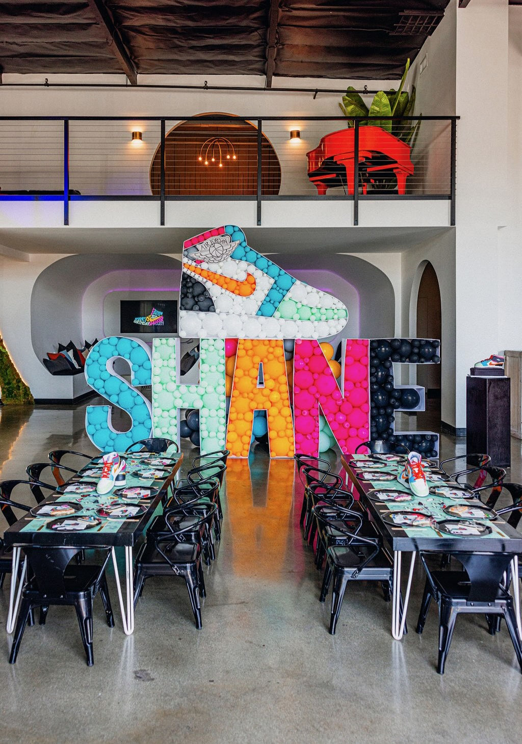 Kids Modern Black Table With White Metal Legs