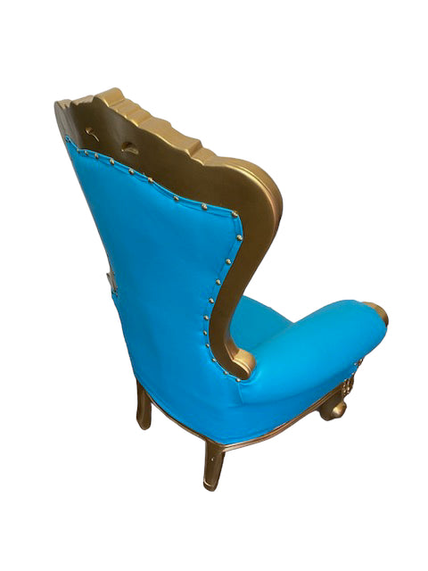 Kids Teal/Gold Royal Throne Chair