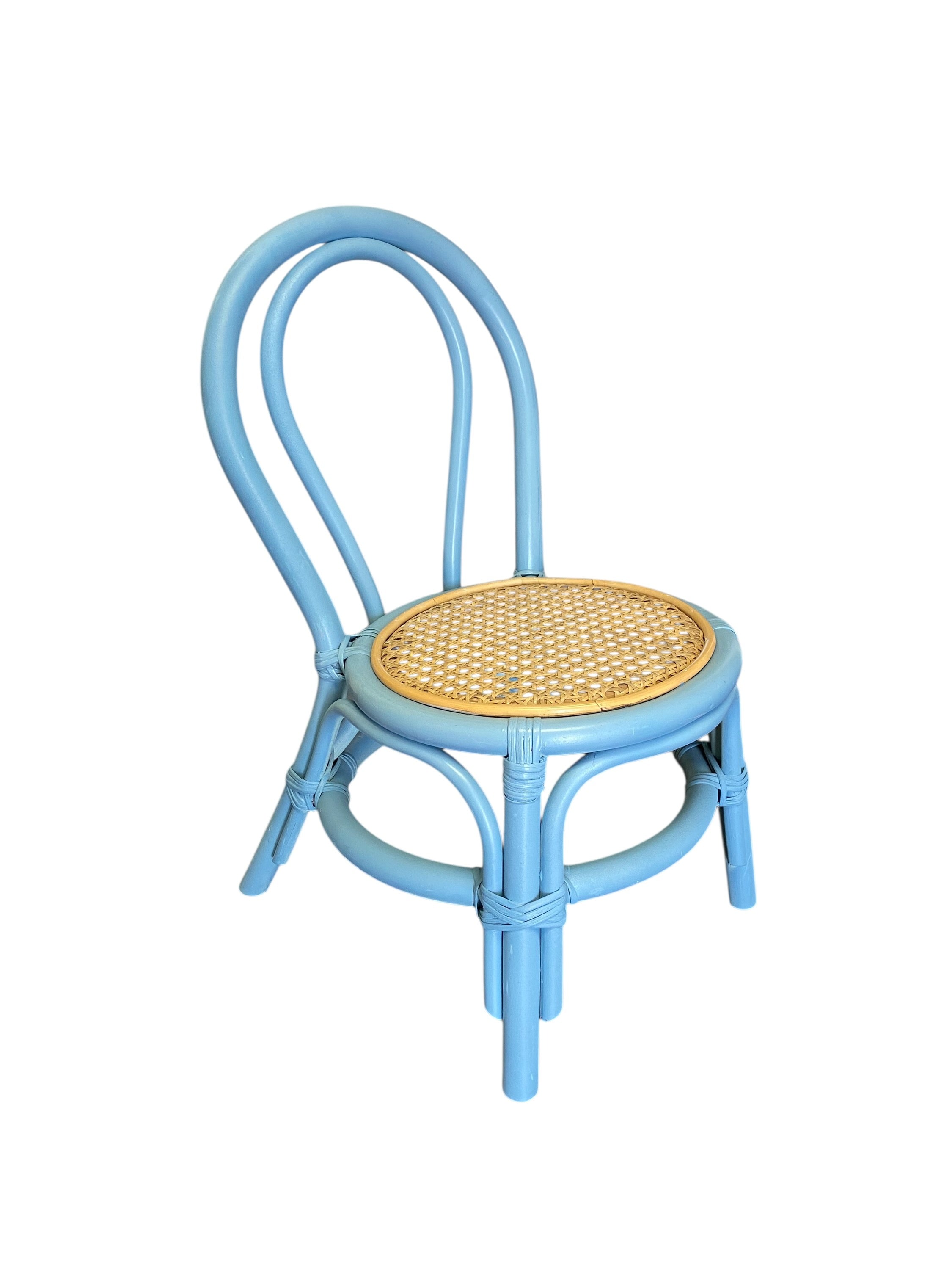 Kids Light Blue Rattan Chair
