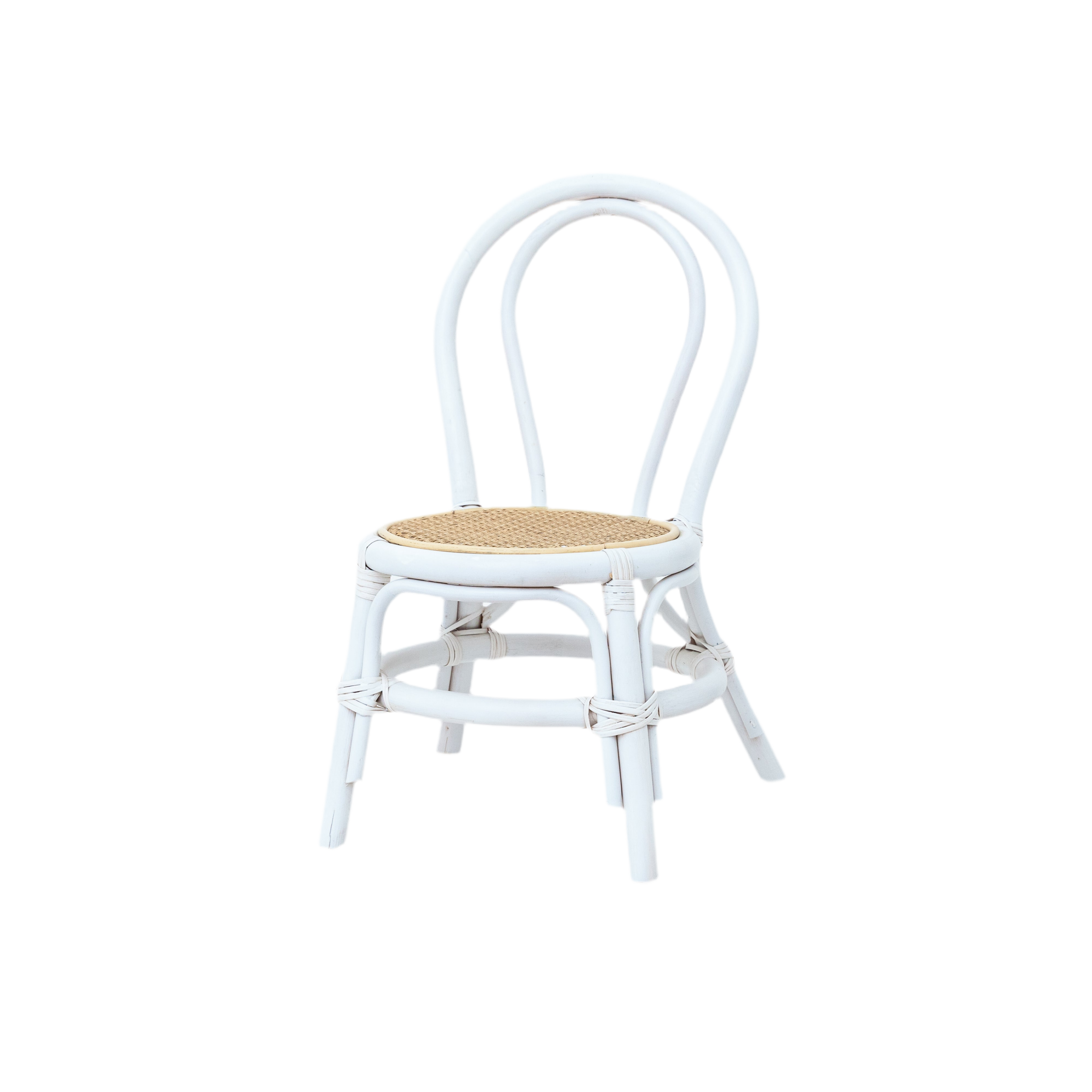 Kids White Rattan Chair