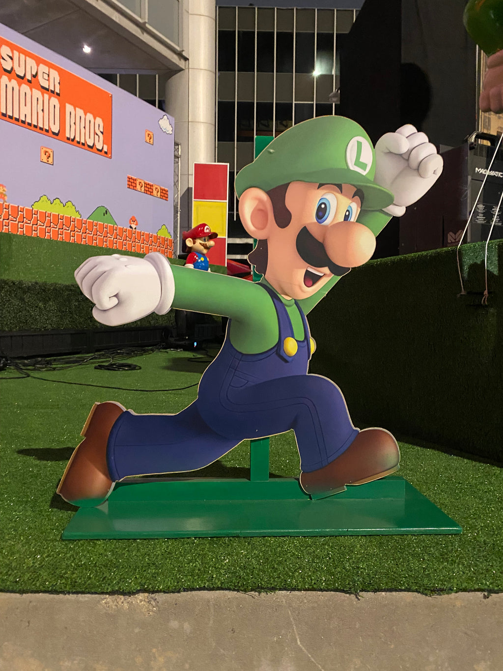 Jumping Luigi Wood Cut Out Standee