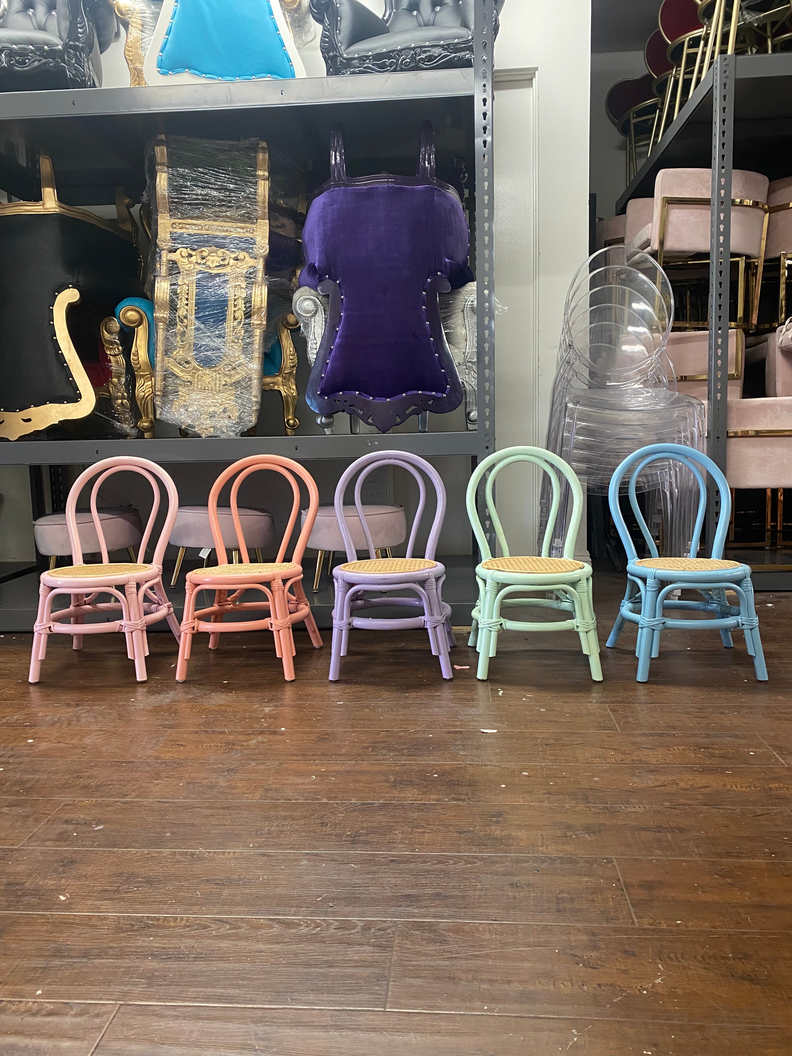 Kids Lavender Rattan Chair