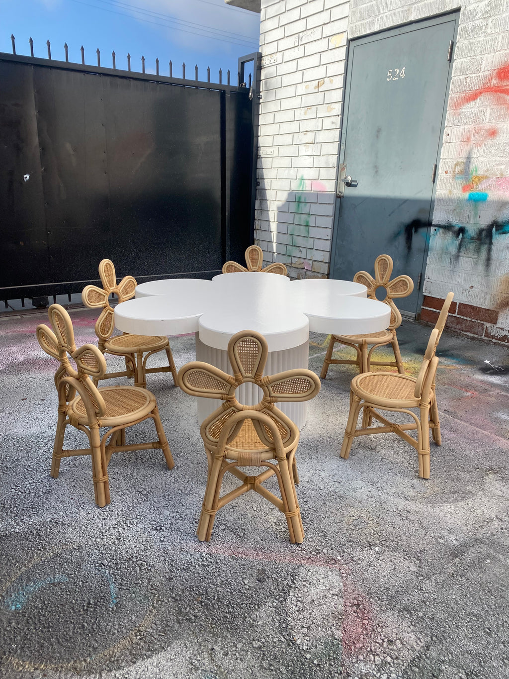 Kids White Flower Table