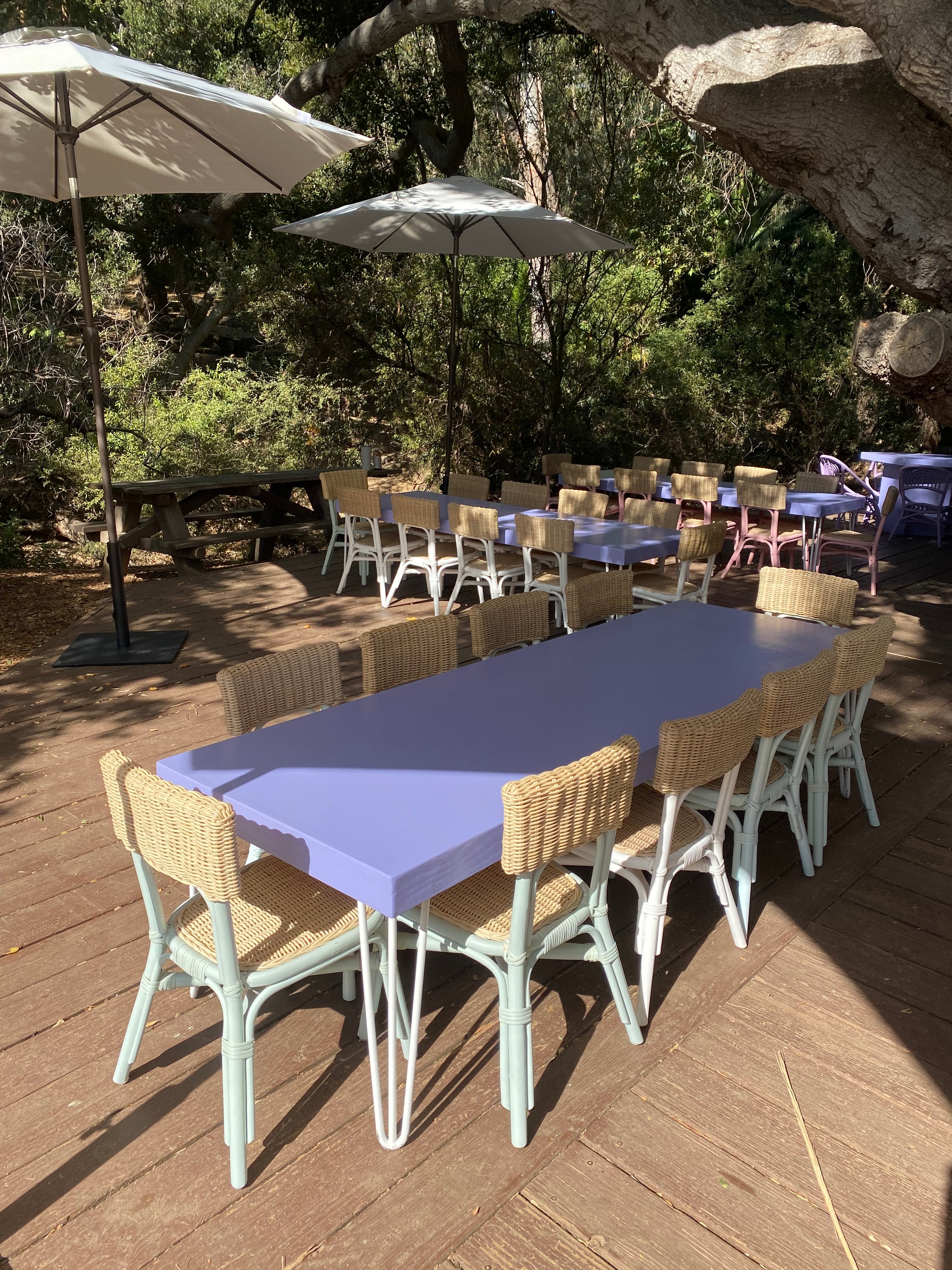 Kids Modern Lavender Table With White Metal Legs