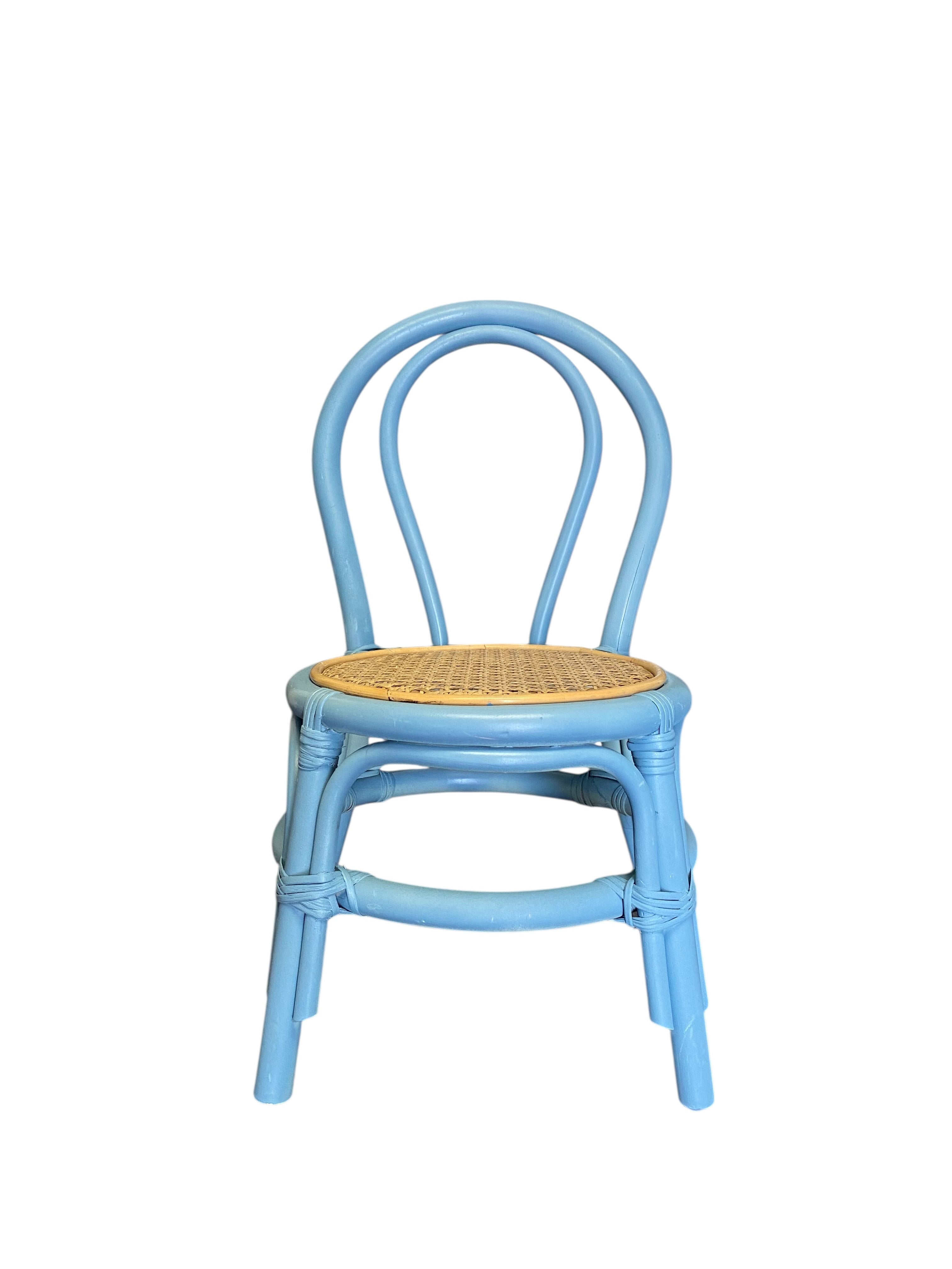 Kids Light Blue Rattan Chair
