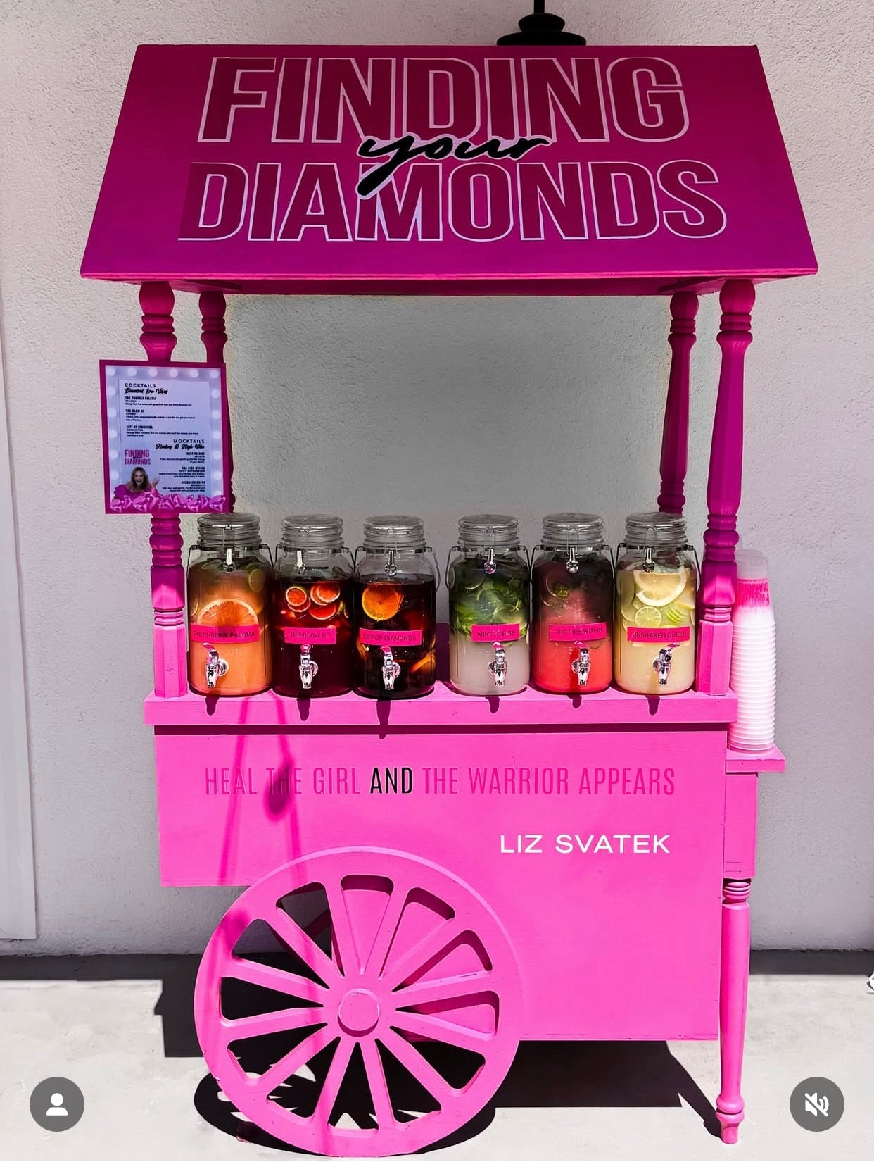 Hot Pink Dessert Cart
