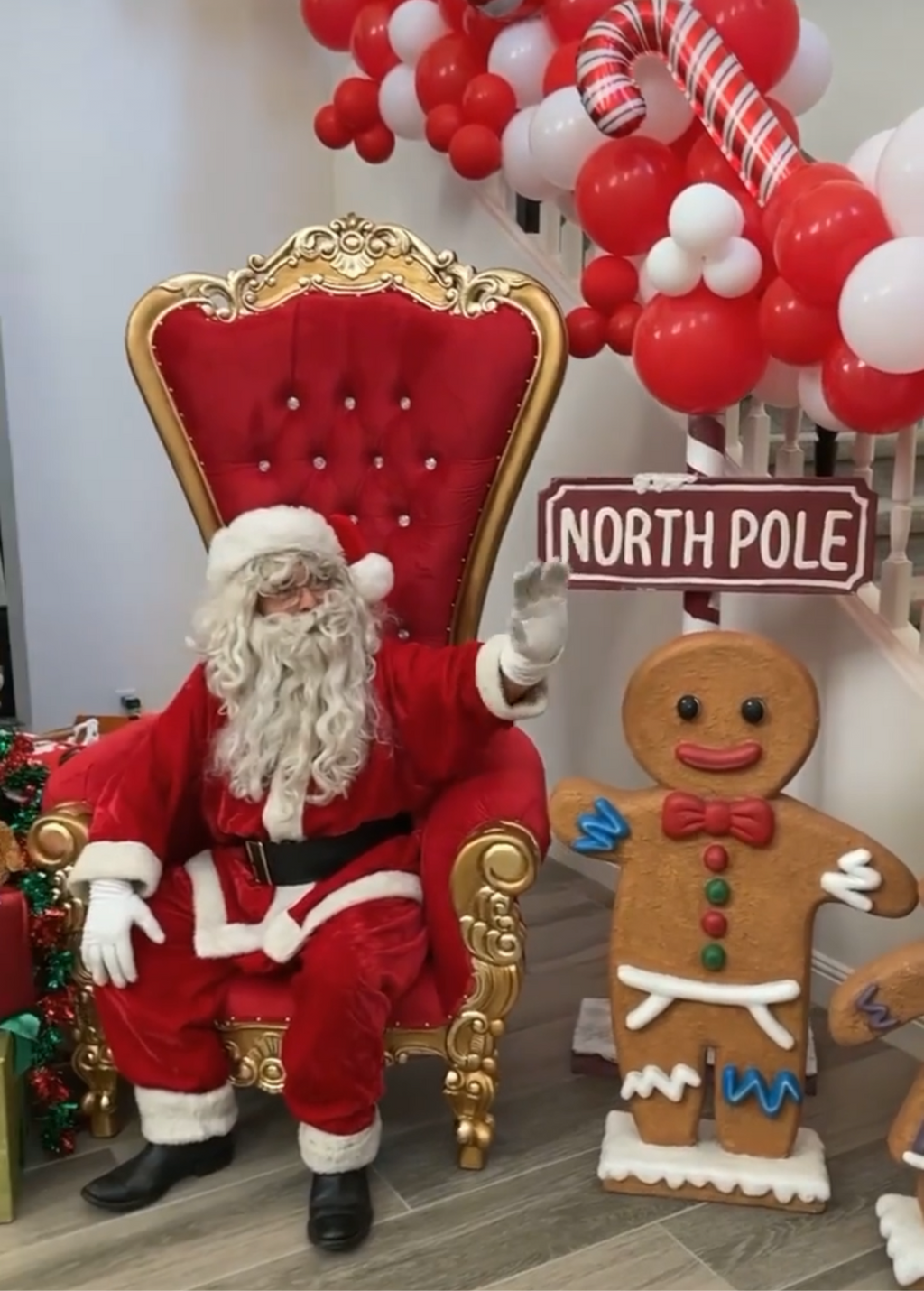 Red North Pole Sign