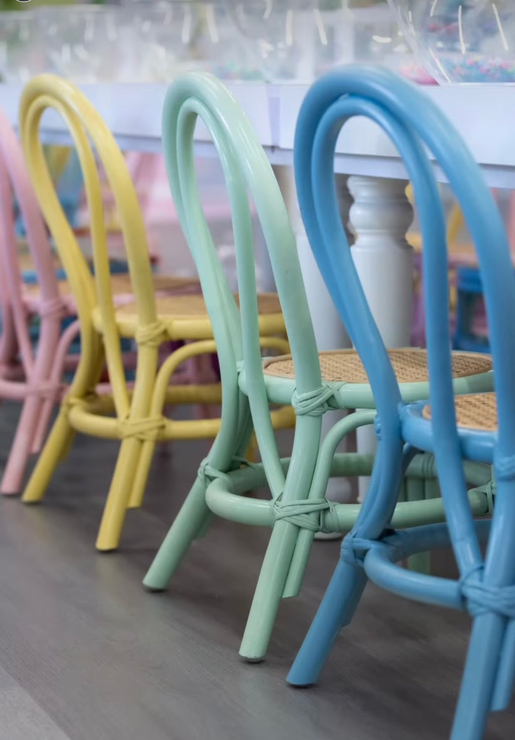 Kids Light Blue Rattan Chair