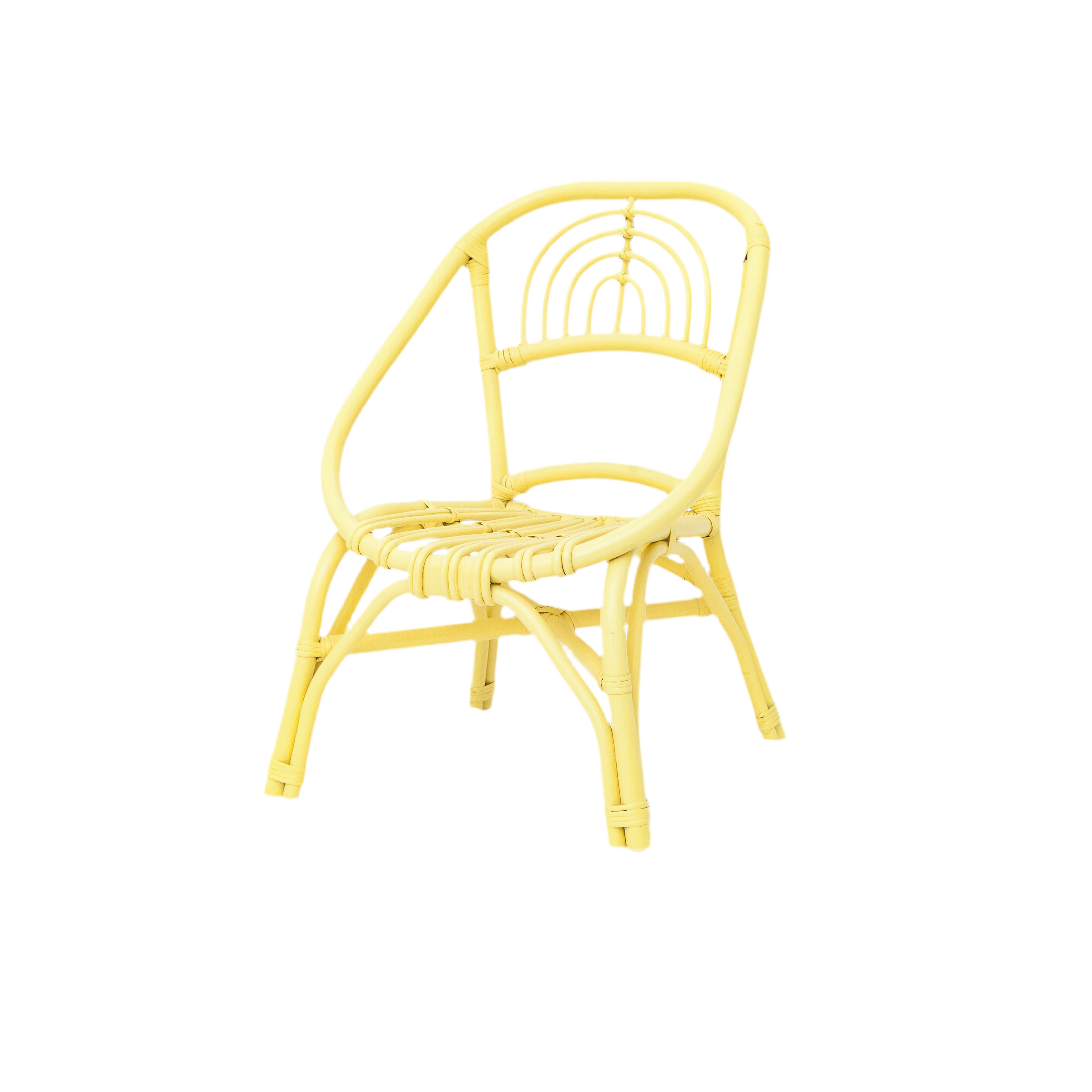 Kids Yellow Rattan Rainbow Chair