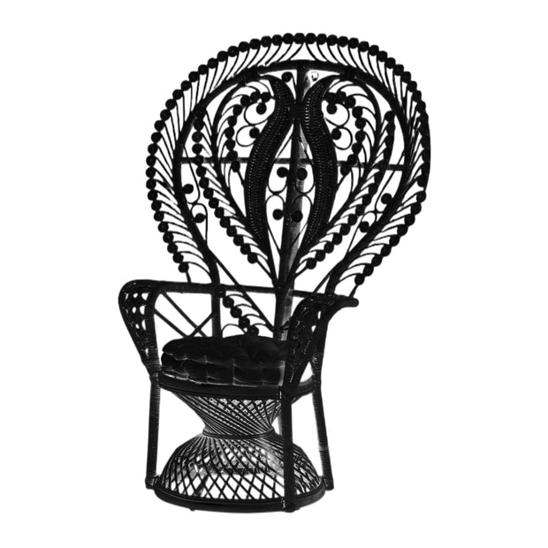 Adult Black Whimsical Peacock Chair