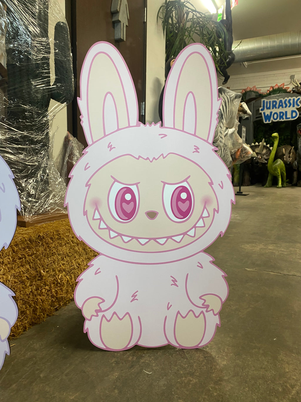 Light Pink Labubu Wood Cut Out Standee