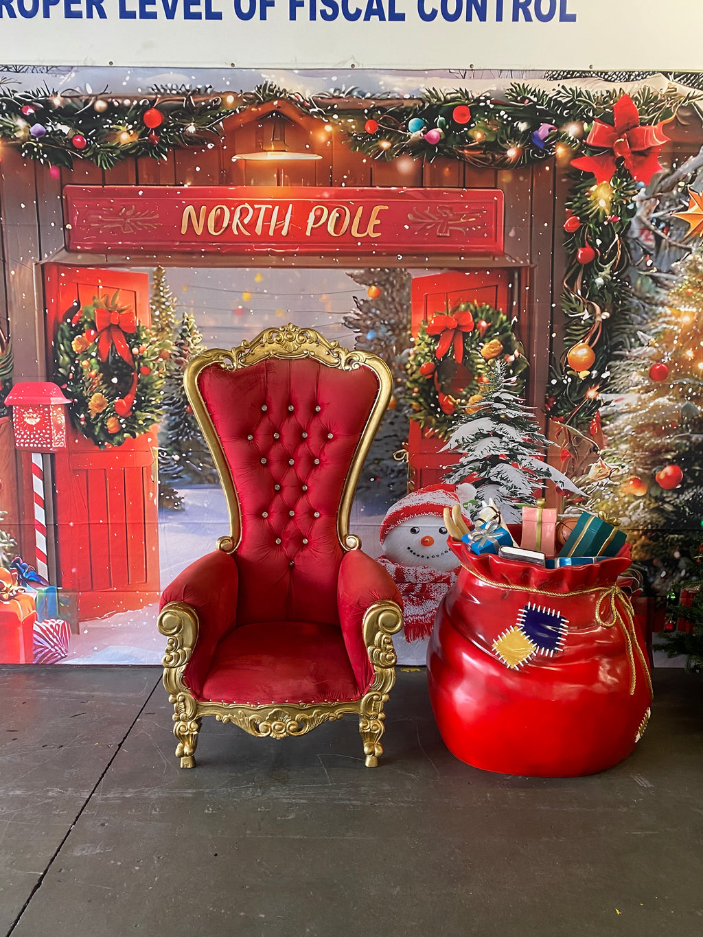 Adult Red/Gold Royal Throne Chair