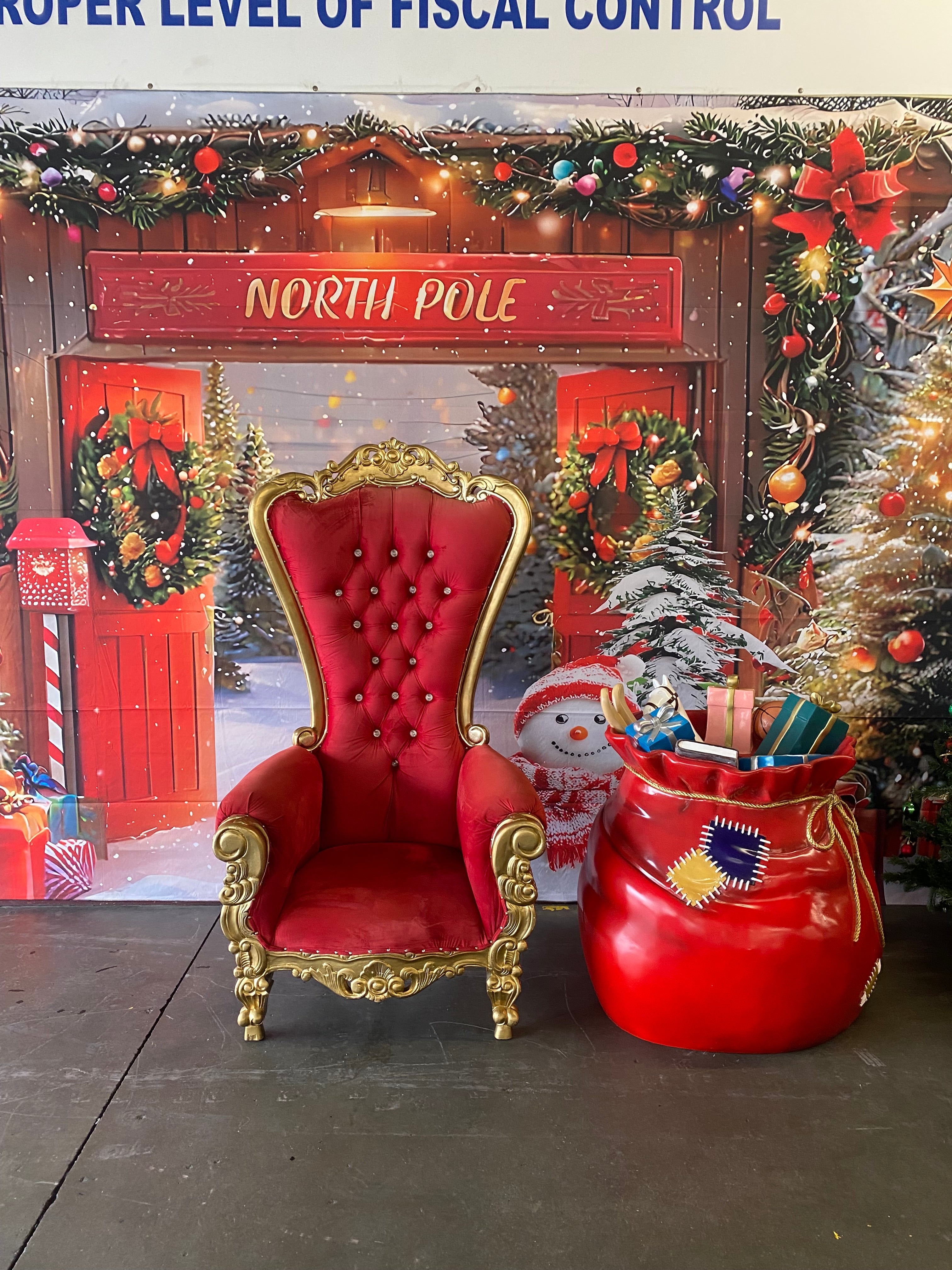 Adult Red/Gold Royal Throne Chair