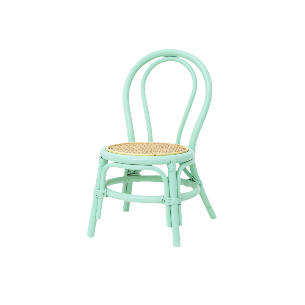 Kids Teal Rattan Chair