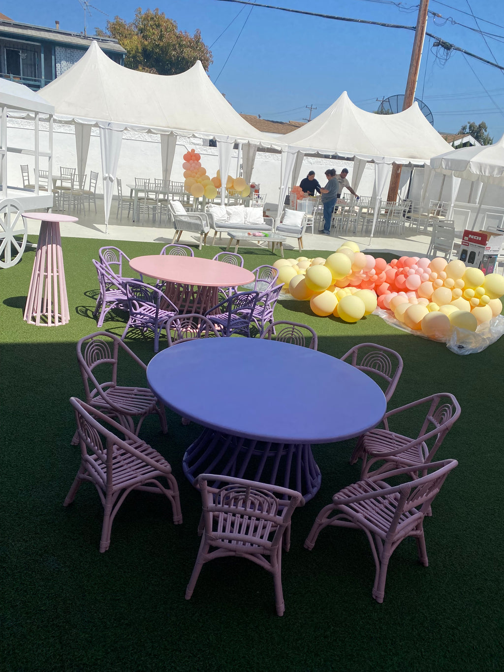 Kids Light Pink Rattan Rainbow Chair