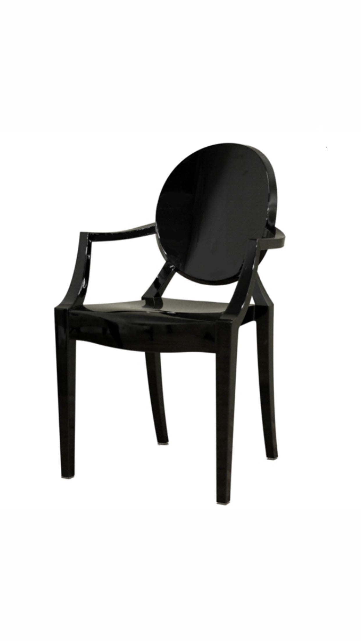 Kids Black Ghost Chair With Arms