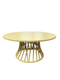 Kids Yellow Rattan Round Table