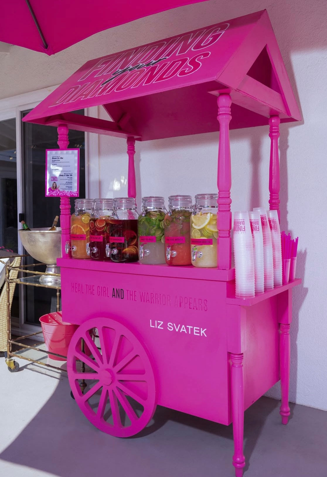 Hot Pink Dessert Cart