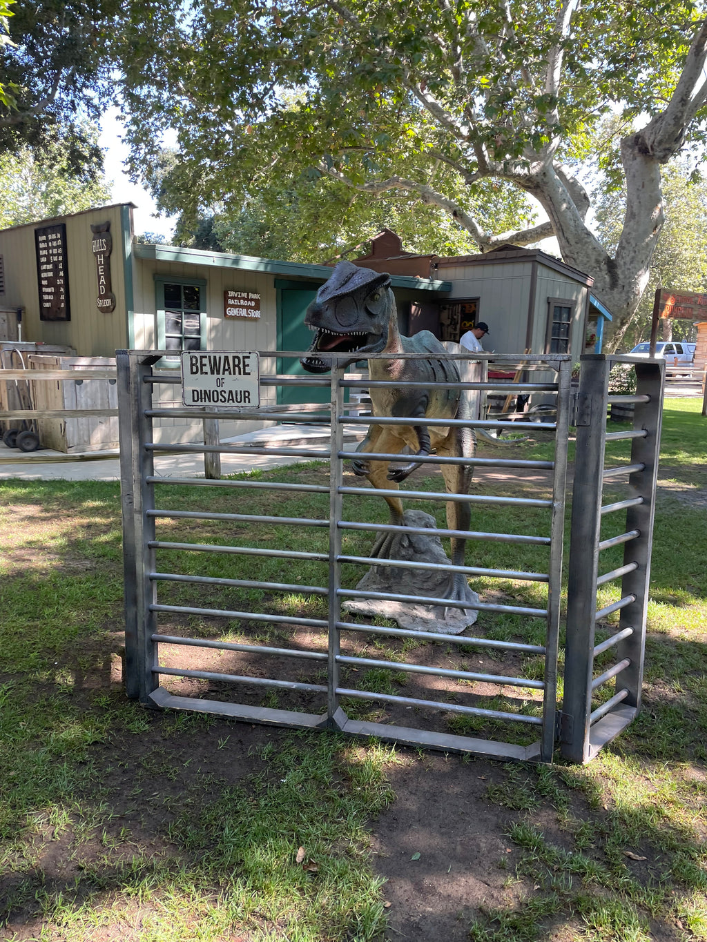 Beware Of The Dinosaurs Tri-fold Gate