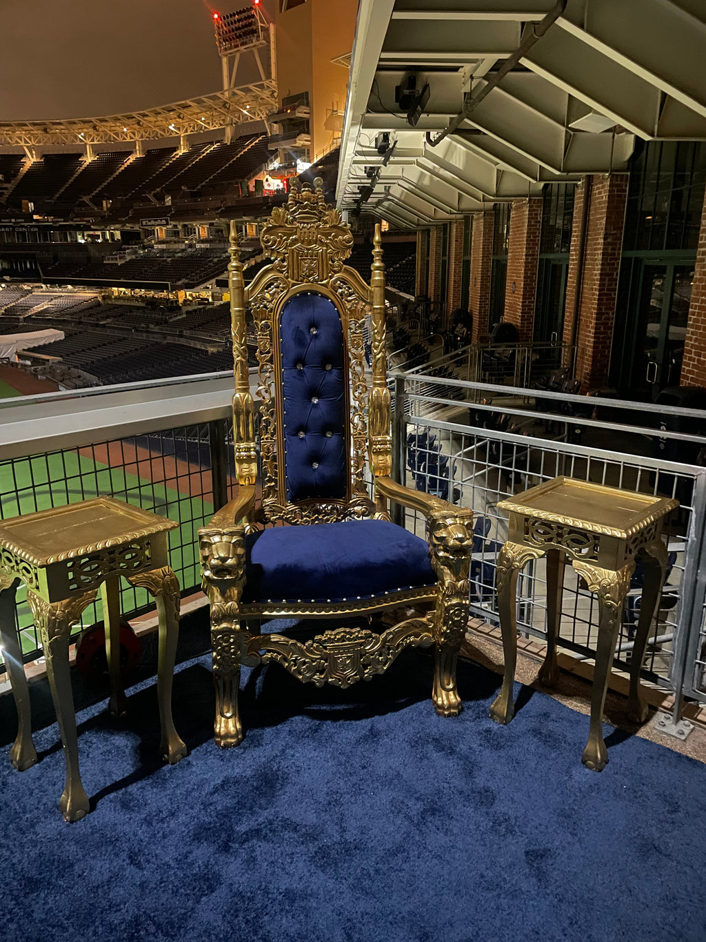Adult Raja Royal Blue /Gold Royal Throne Chair