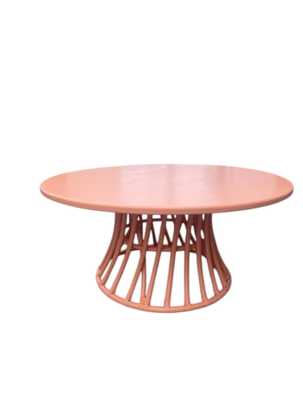 Kids Peach Rattan Round Table