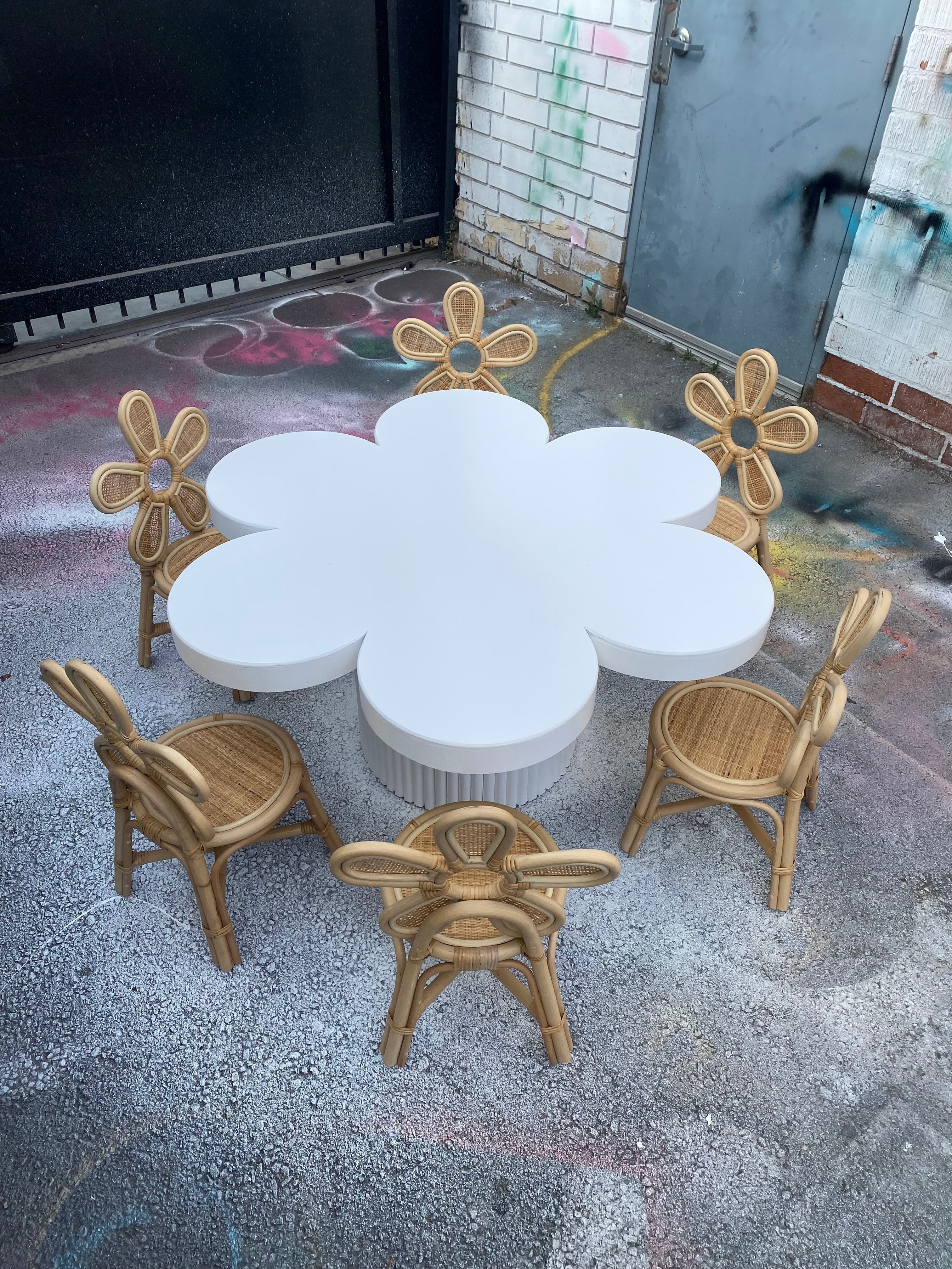 Kids White Flower Table