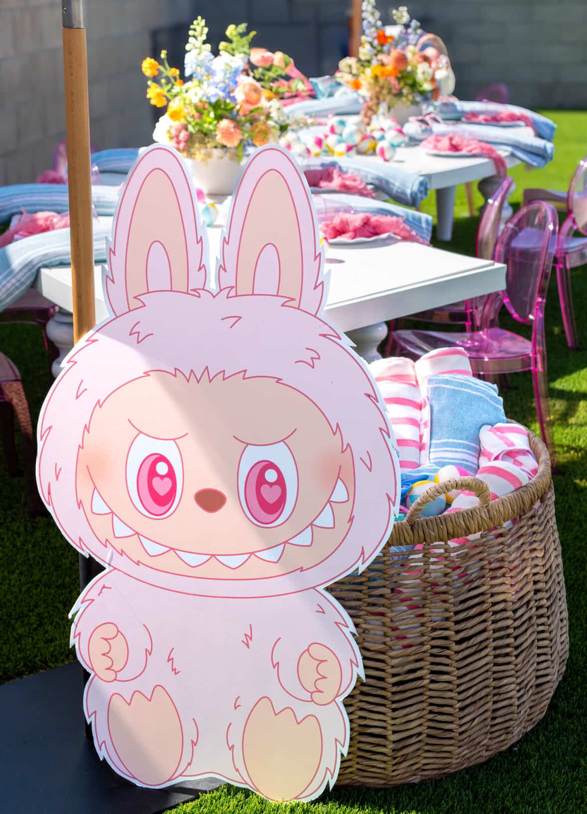 Light Pink Labubu Wood Cut Out Standee