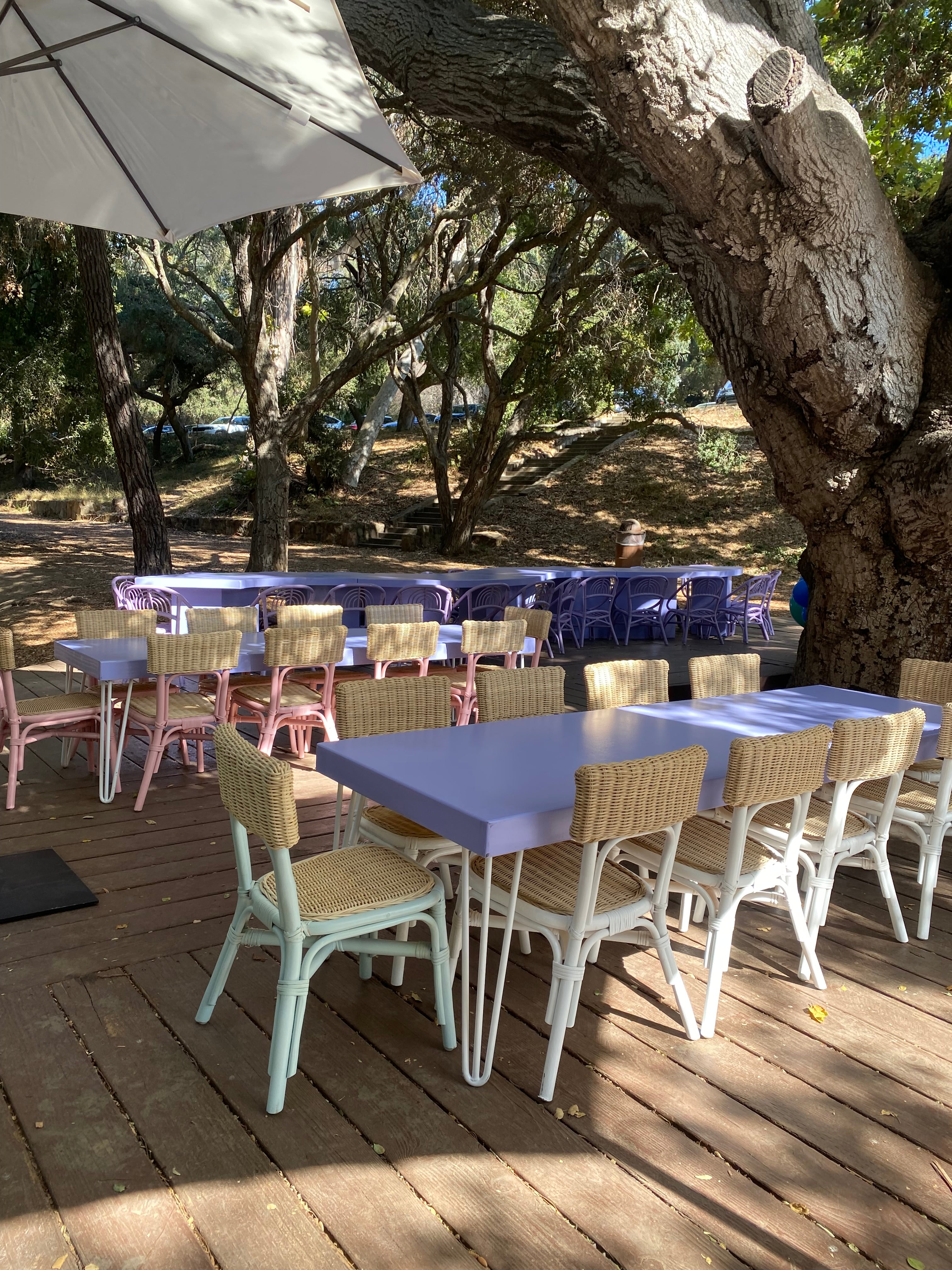 Kids Modern Lavender Table With White Metal Legs