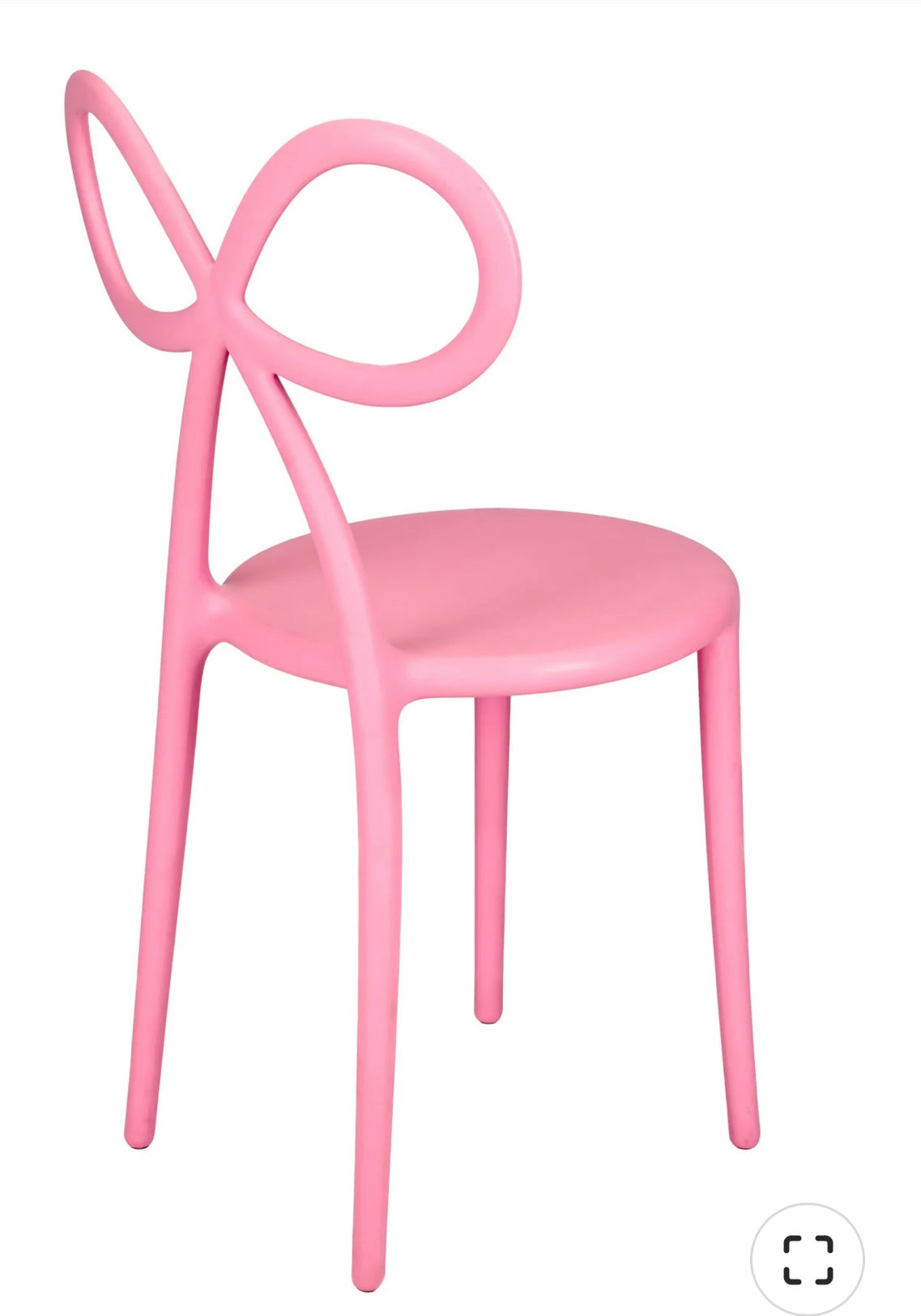 Kids Light Pink Resin Bow Chair