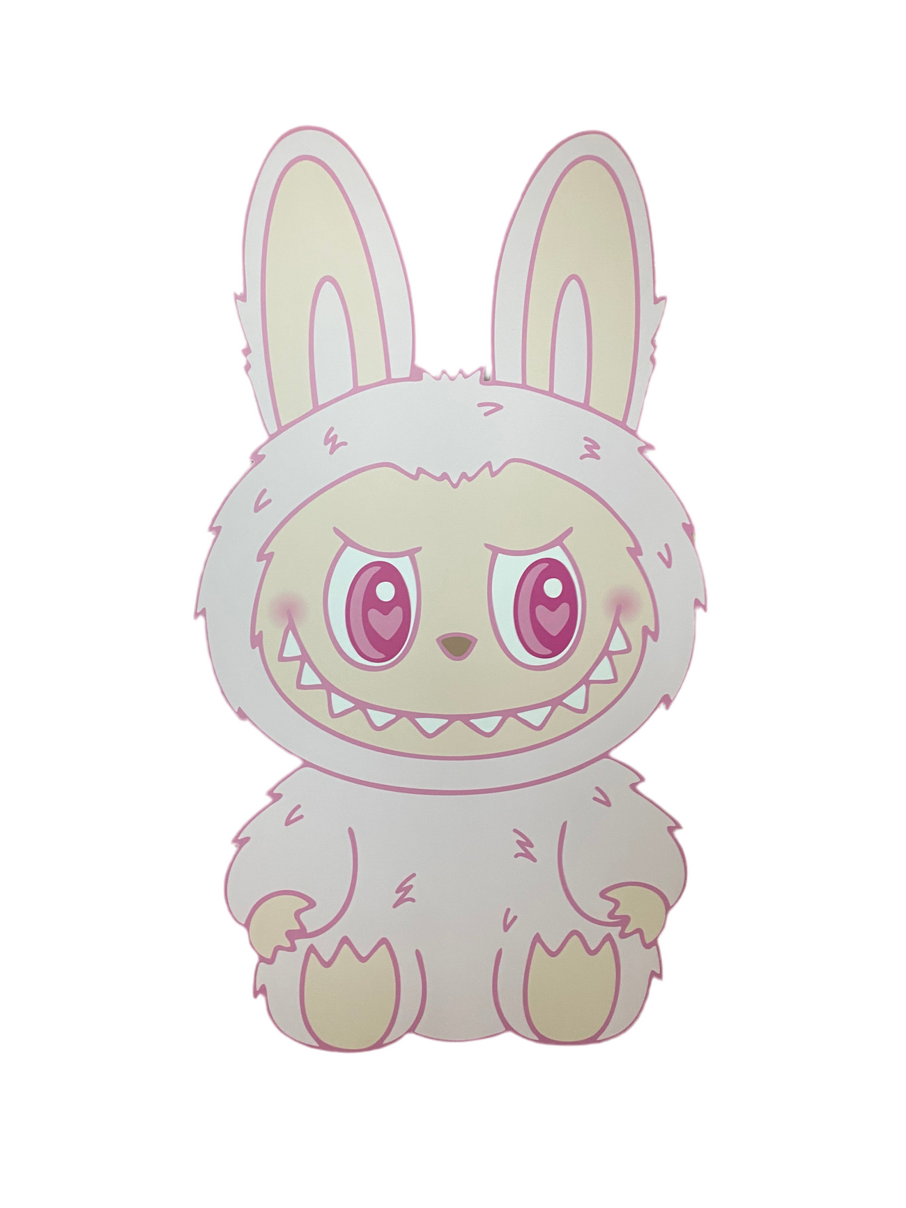 Light Pink Labubu Wood Cut Out Standee