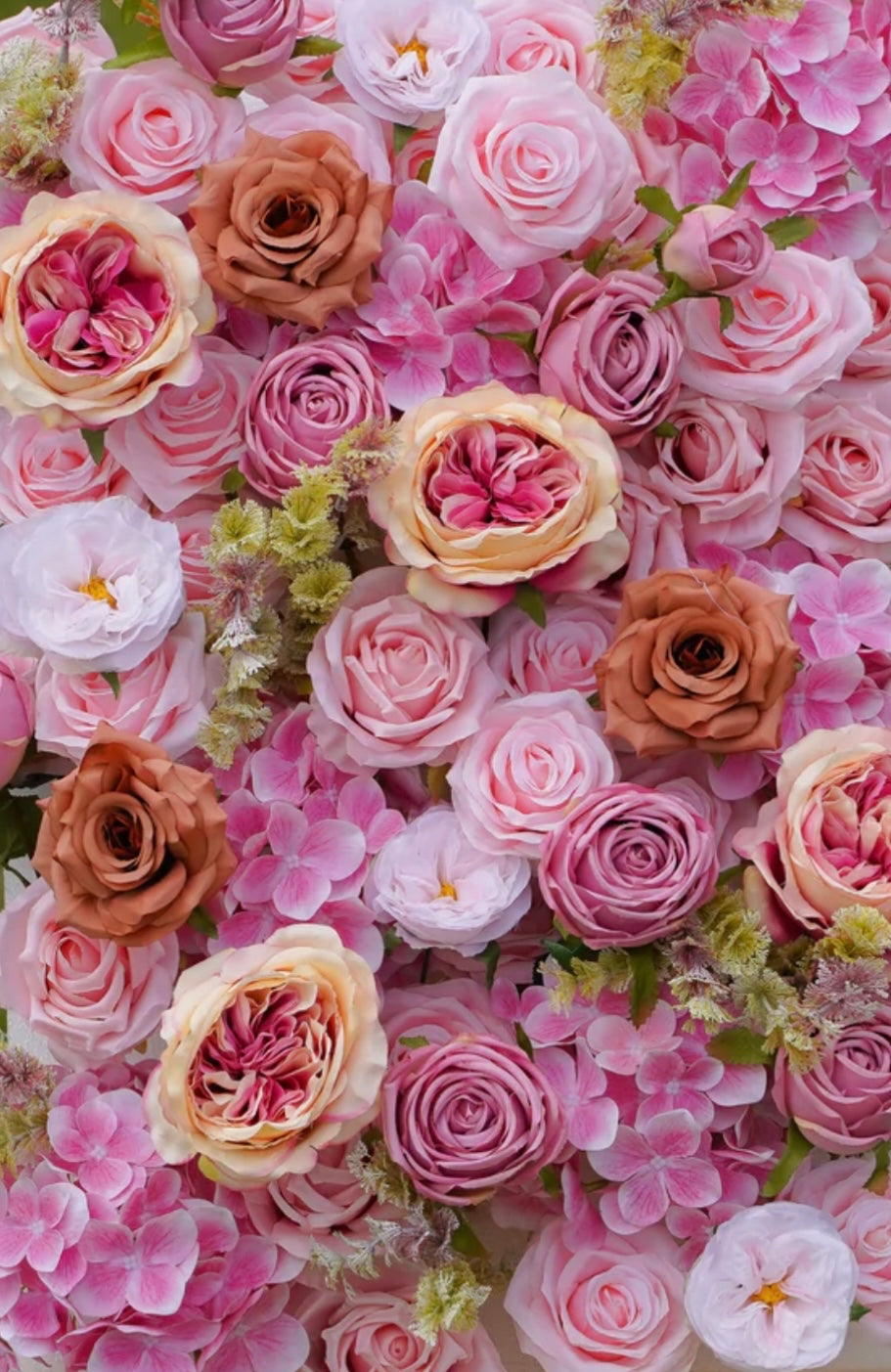 Pink Silk Flower Wall