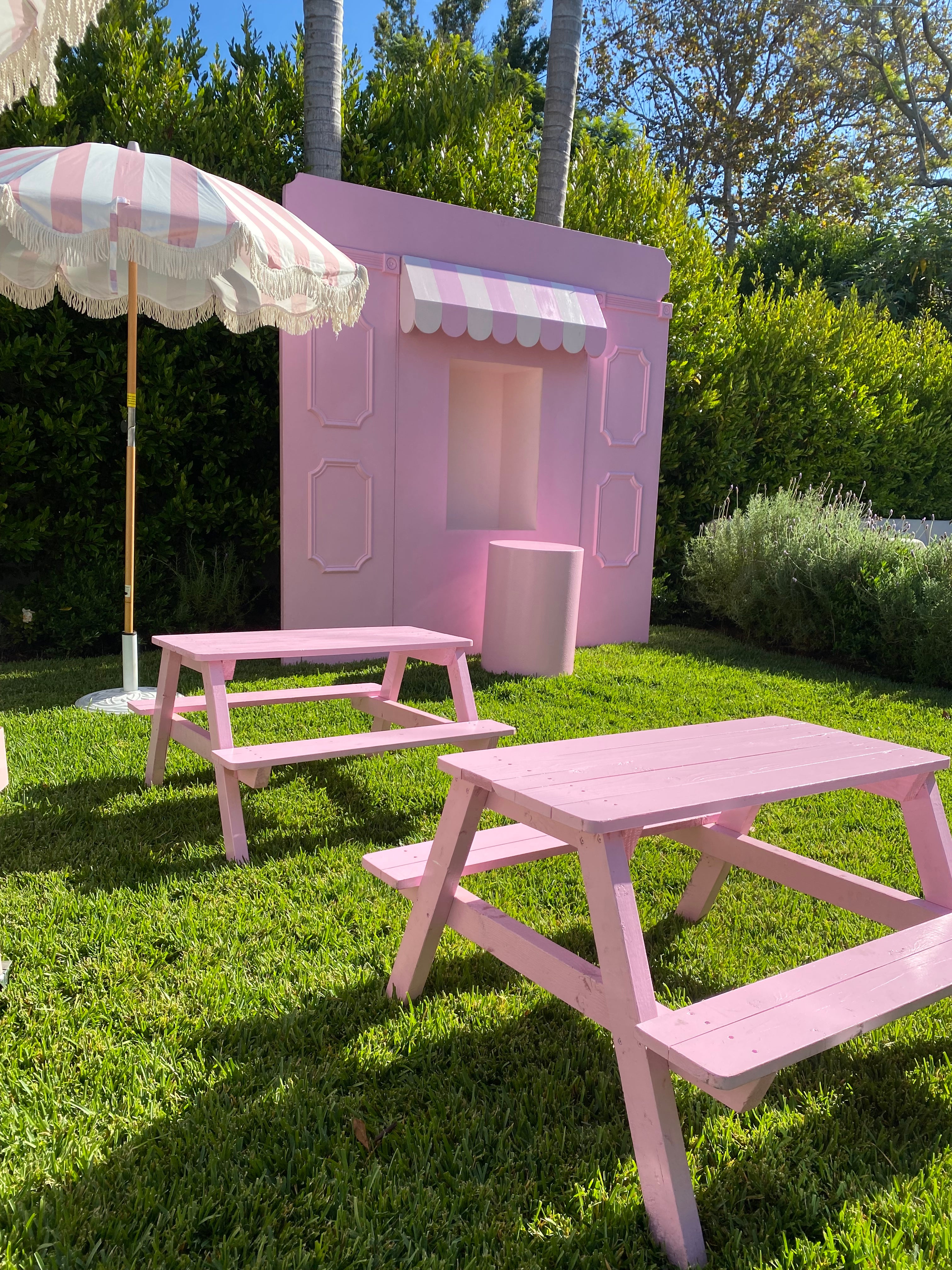 Kids Light Pink Picnic Table