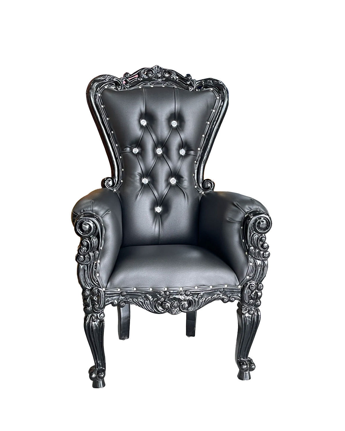 Kids All Black Royal Throne Chair