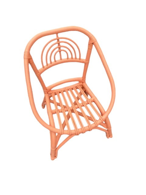 Kids Peach Rattan Rainbow Chair