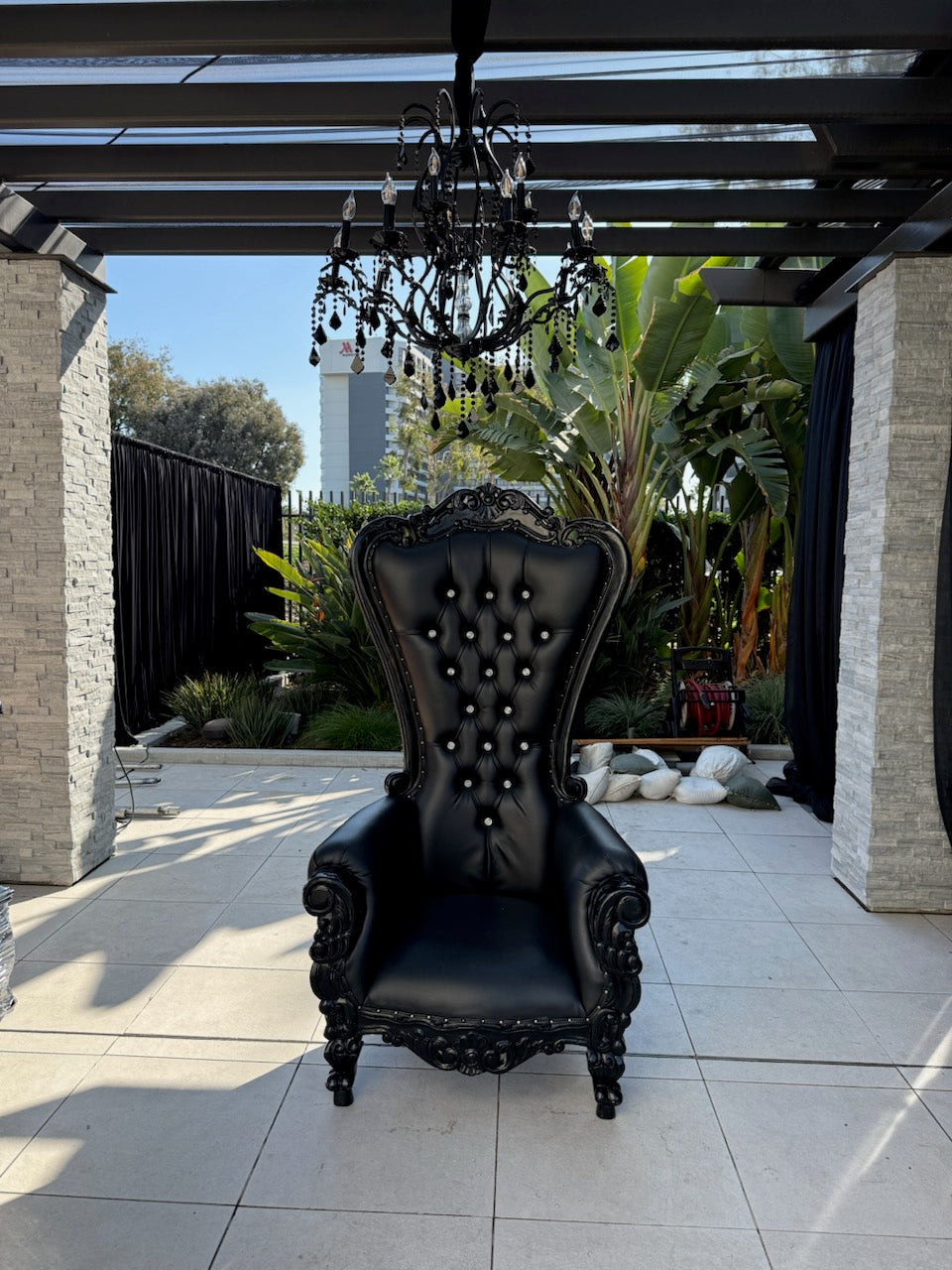 Adult Black Royal Throne Chair