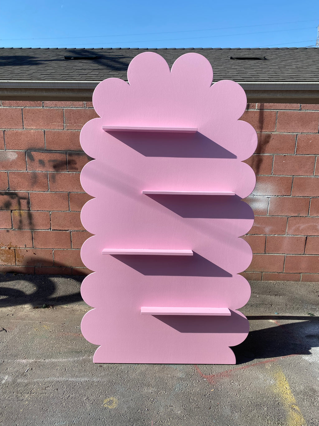 Light Pink Daisy Arch Shelf Display Wall