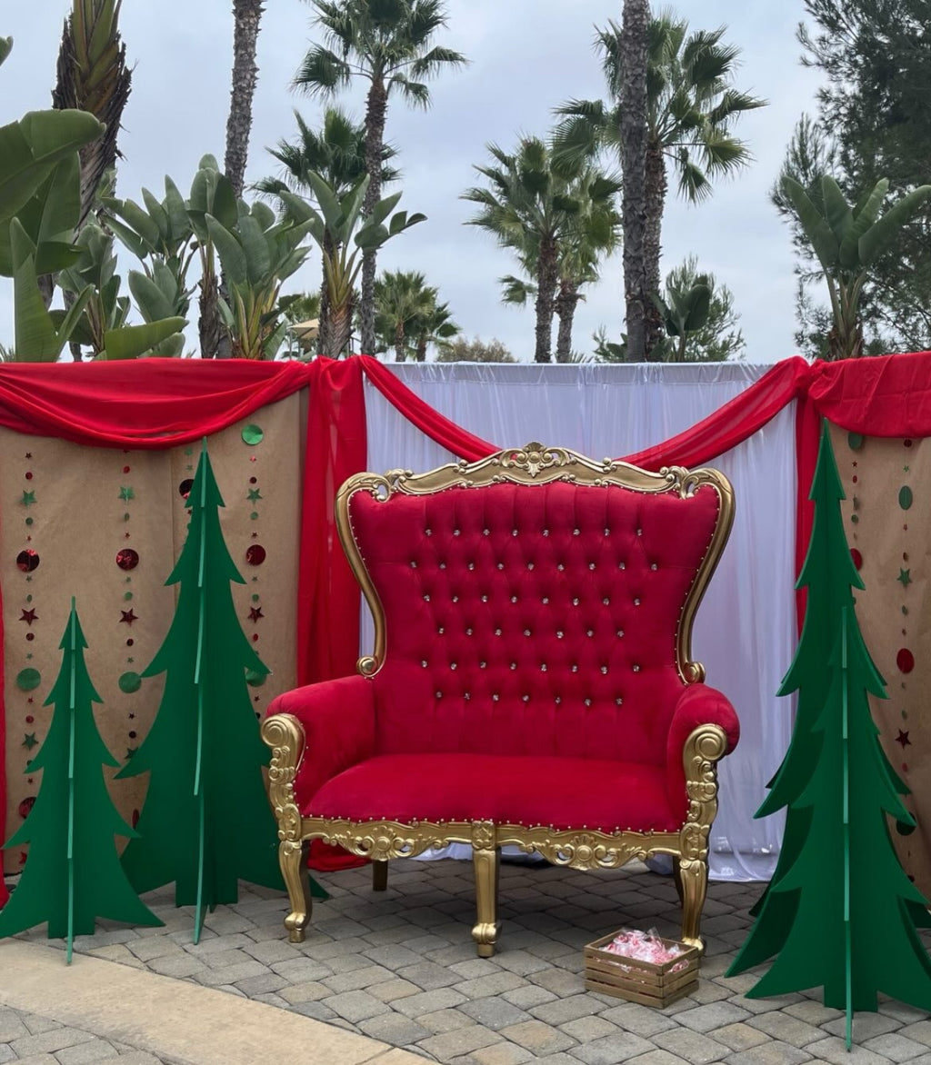 Adult Double Red/Gold Royal Throne Sofa
