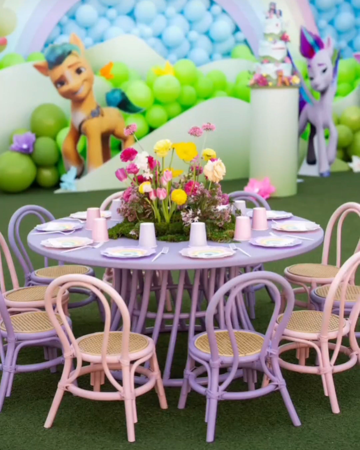 Kids Lavender Rattan Chair