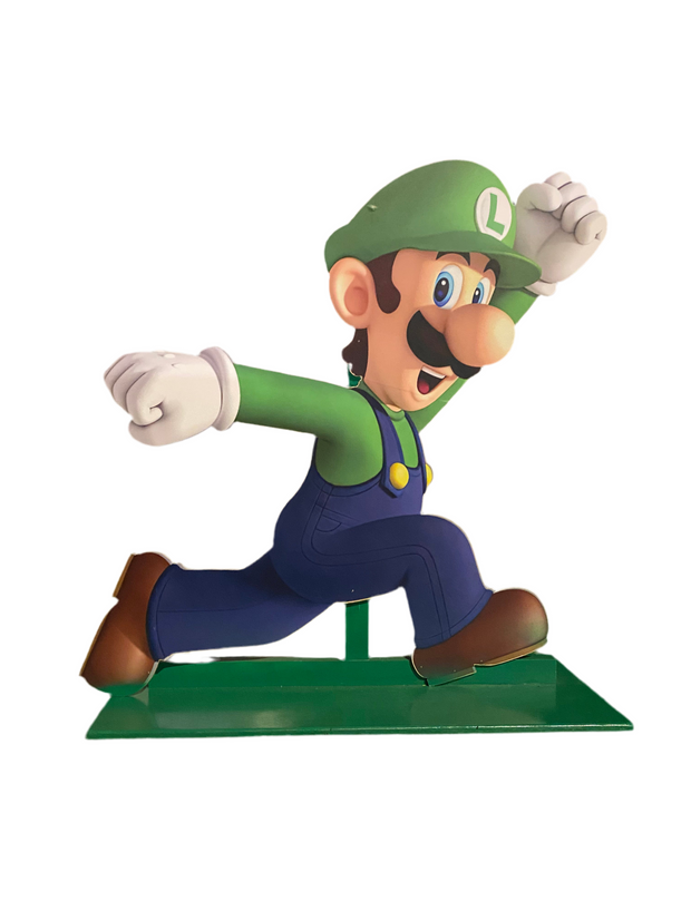 Jumping Luigi Wood Cut Out Standee