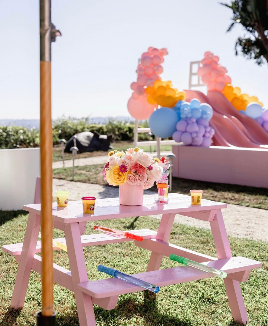 Kids Light Pink Picnic Table