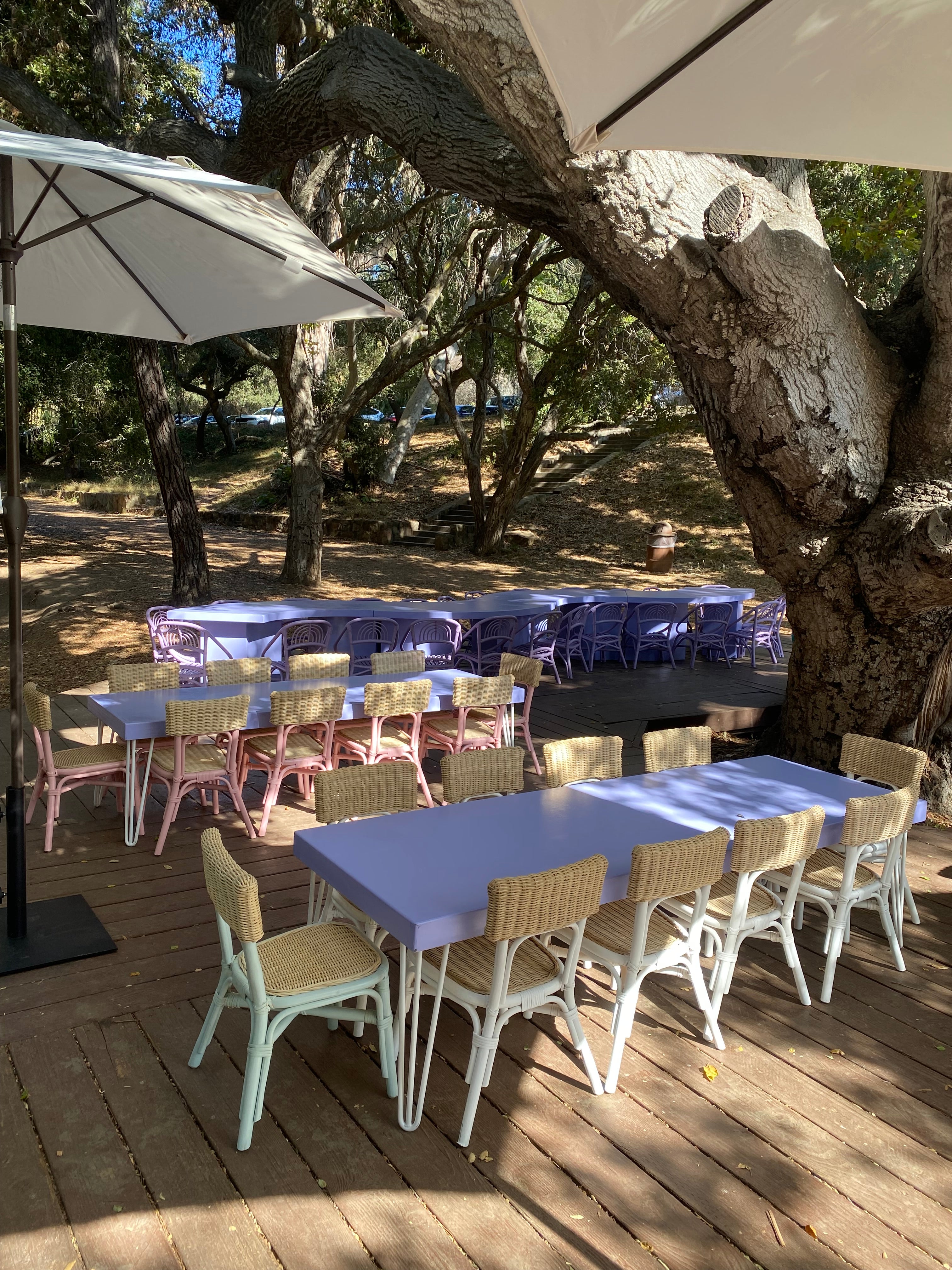 Kids Modern Lavender Table With White Metal Legs