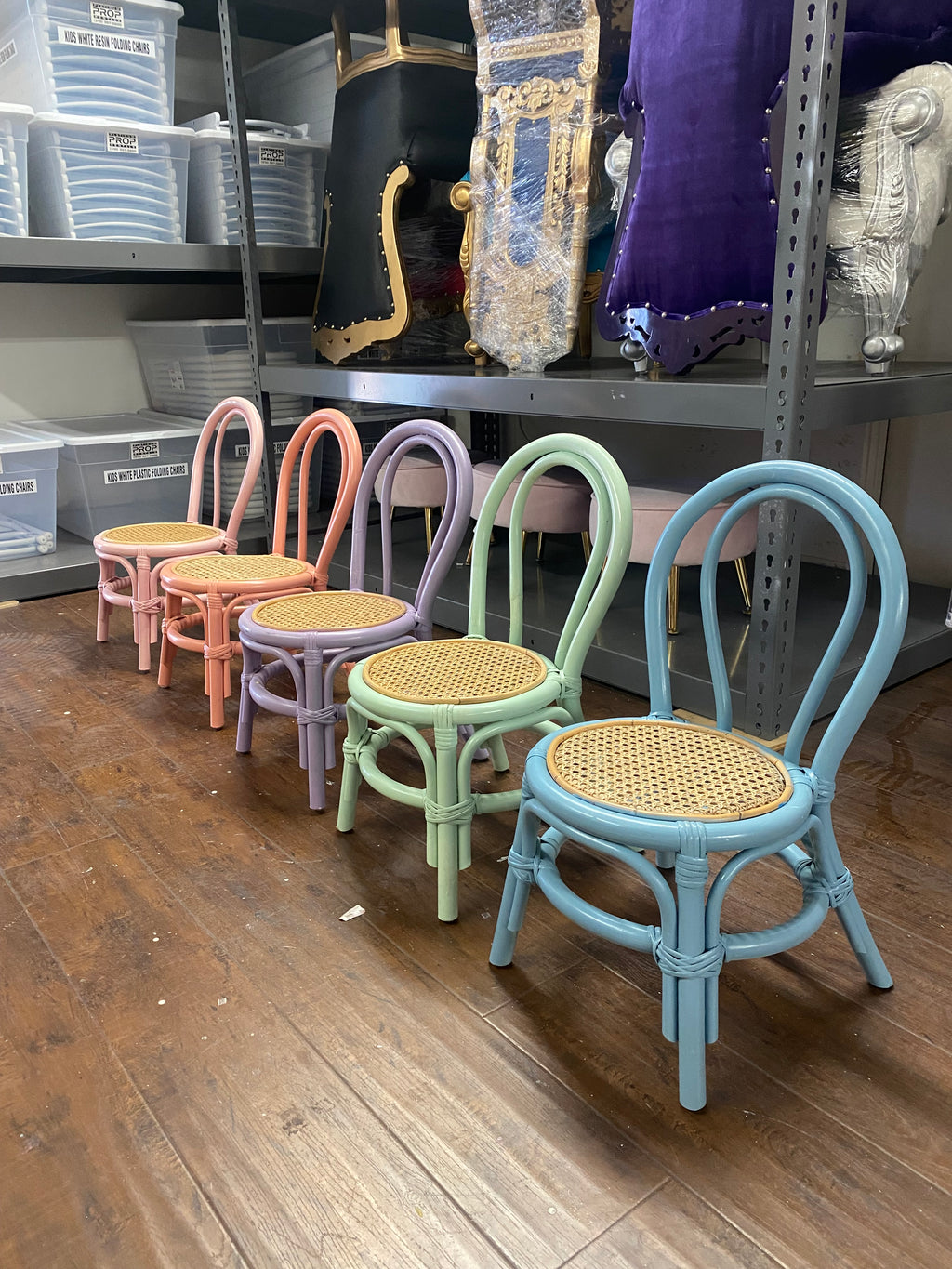 Kids Lavender Rattan Chair