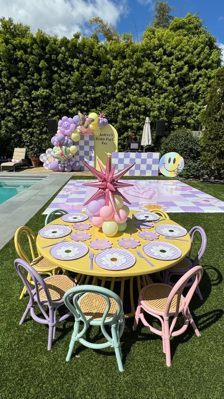 Kids Lavender Rattan Chair