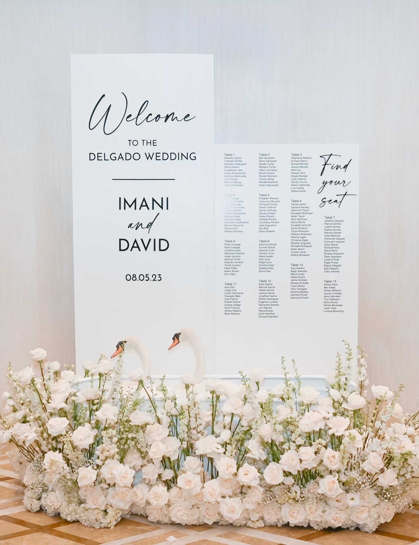 Welcome Sign & Seating Chart Display (Wording Not Included)