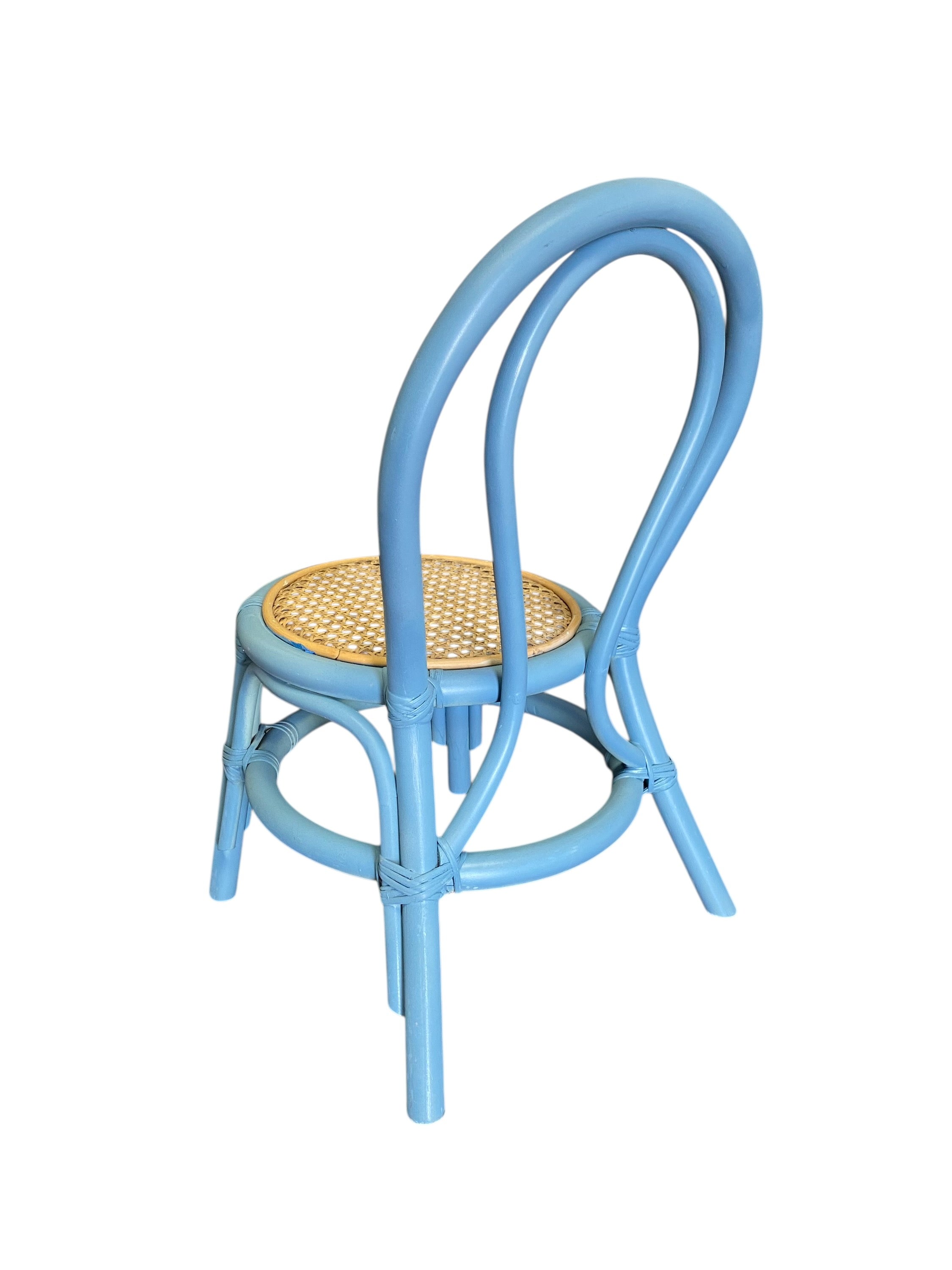 Kids Light Blue Rattan Chair