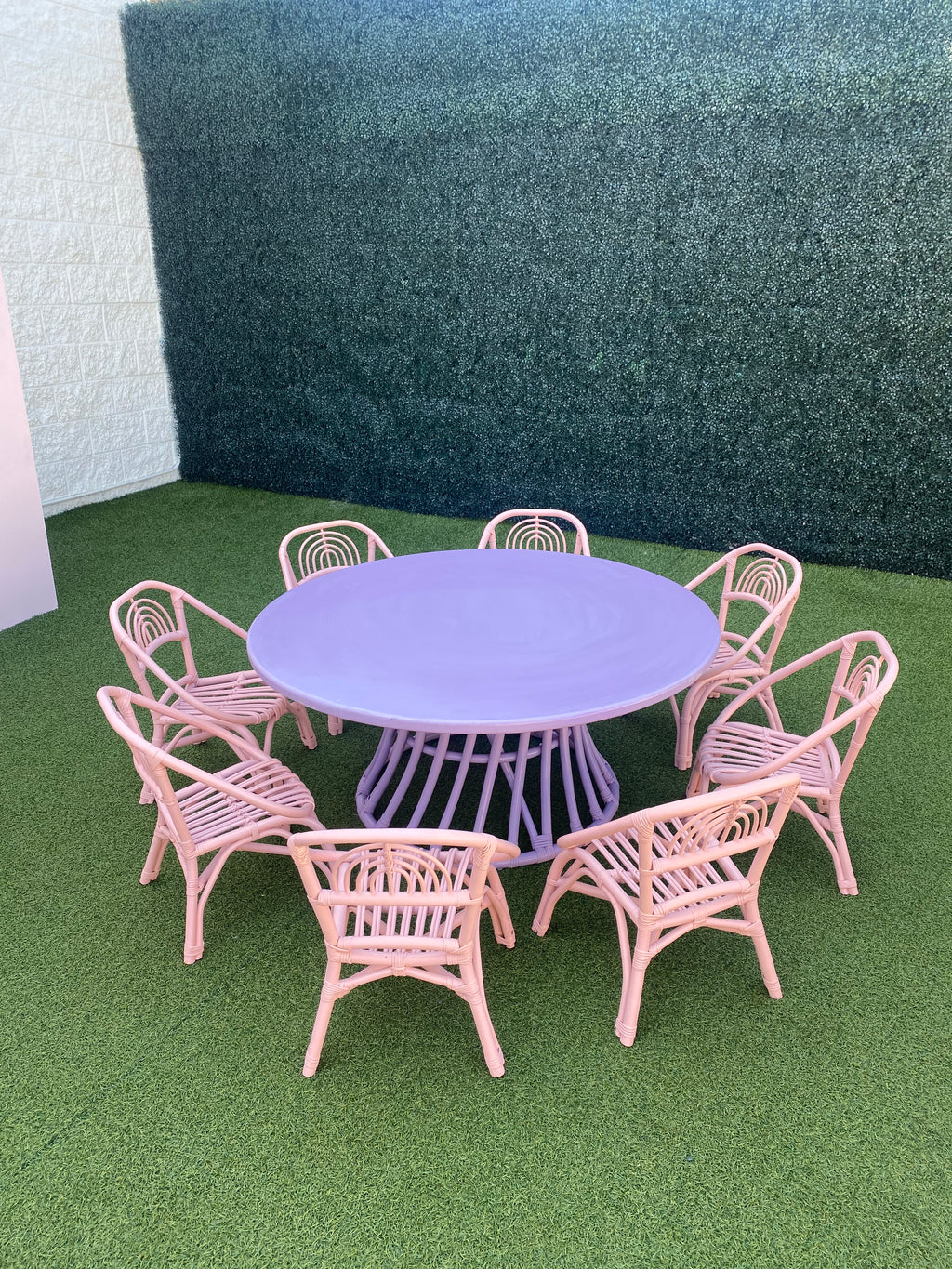Kids Light Pink Rattan Rainbow Chair
