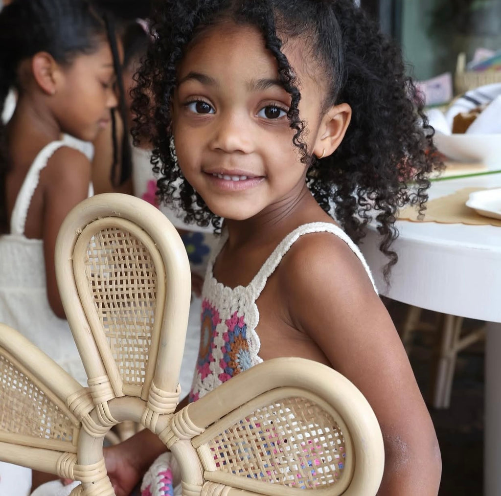 Kids Flower Rattan Chair