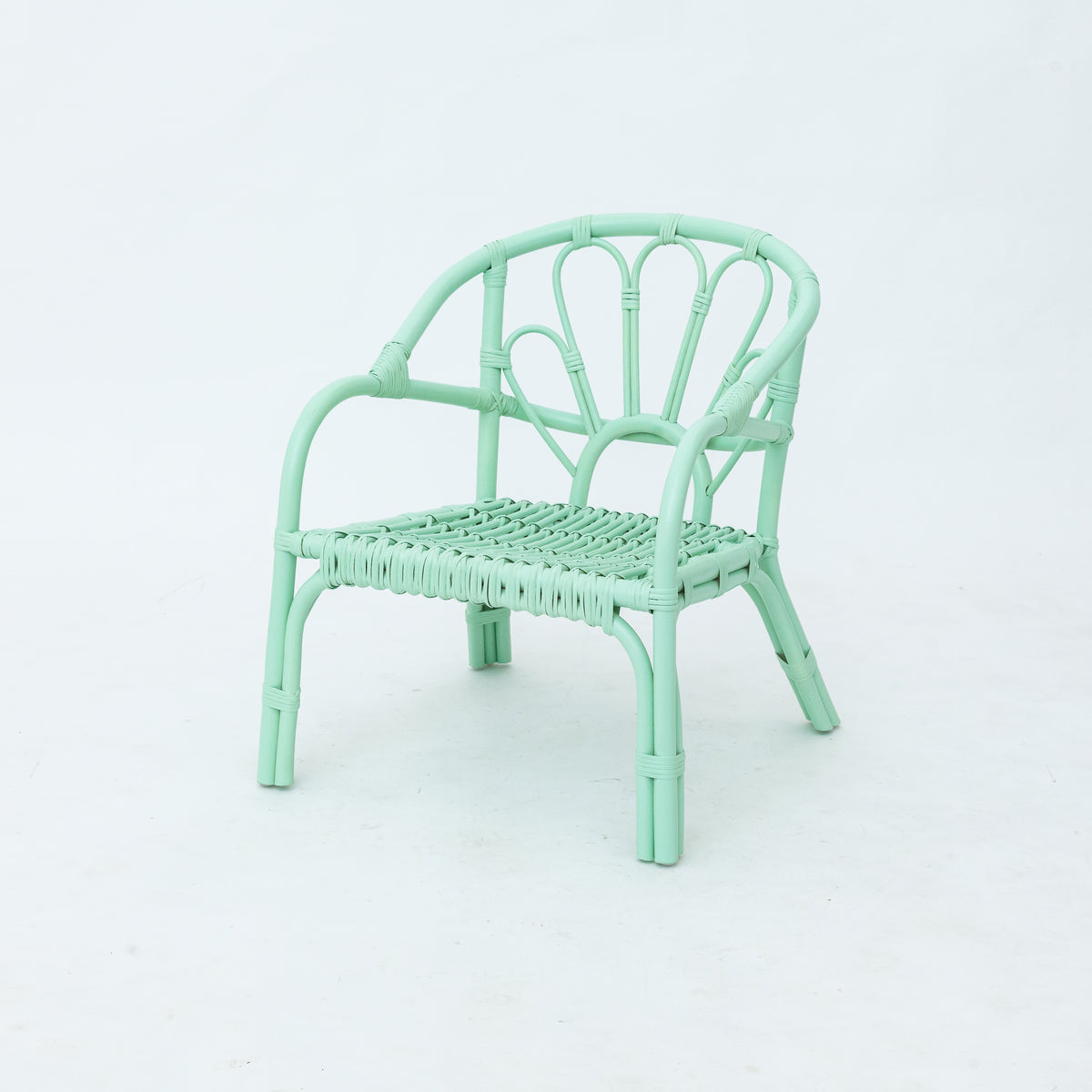 Kids Teal Flower Rattan Chair